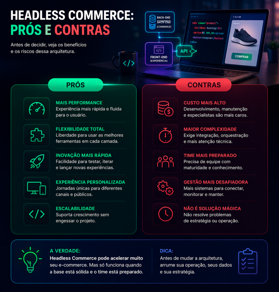Headless Commerce no Brasil: vale a pena em 2026 2 Headless Commerce no Brasil - prós e contras