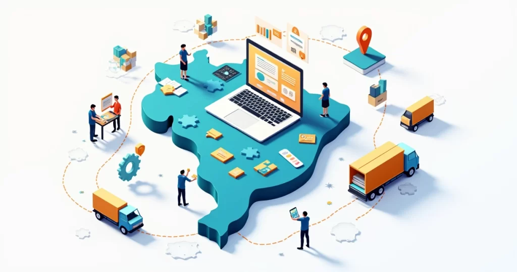 Guia prático: como montar seu e-commerce do zero em 2026 3 Ilustração de mapa estratégico para montar e-commerce no Brasil em 2026