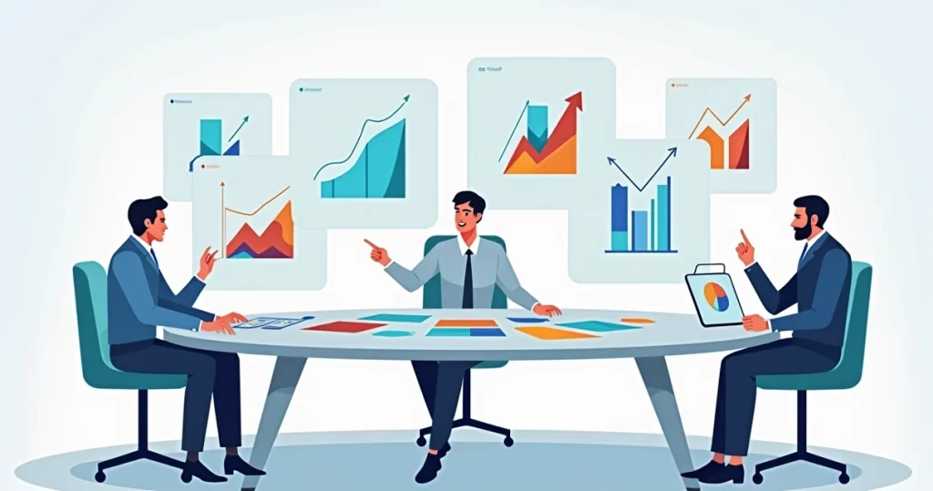 Como escolher uma consultoria de marketplace em 2026 4 Consultor organizando estratégia de marketplace com ícones de grandes plataformas